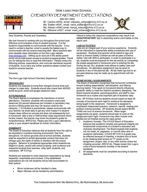 chem expectations 1
